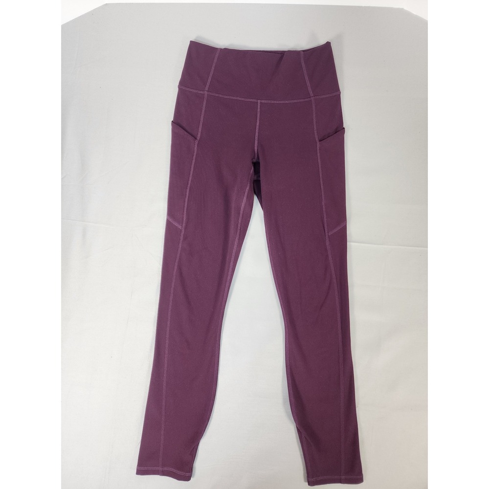 Fabletics PureLuxe High Waisted Leggings Plum Purple Side Pockets Womens Small - Picture 9 of 9
